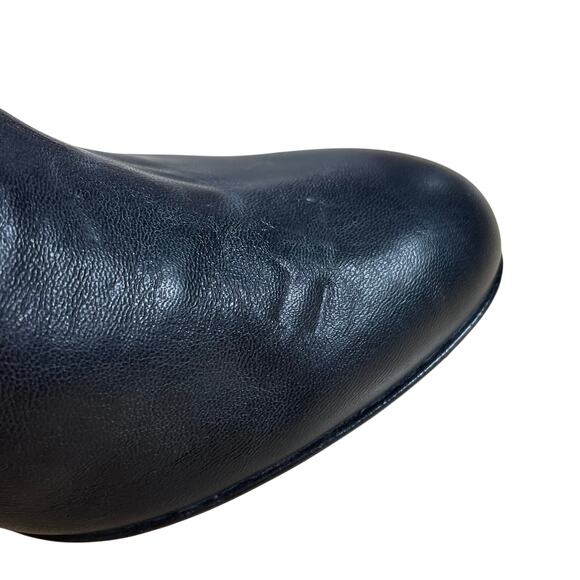 AGL Lisa Black Leather Back Zip Heeled Bootie MISSING METAL CLOSURE Size 35 - Picture 4 of 8